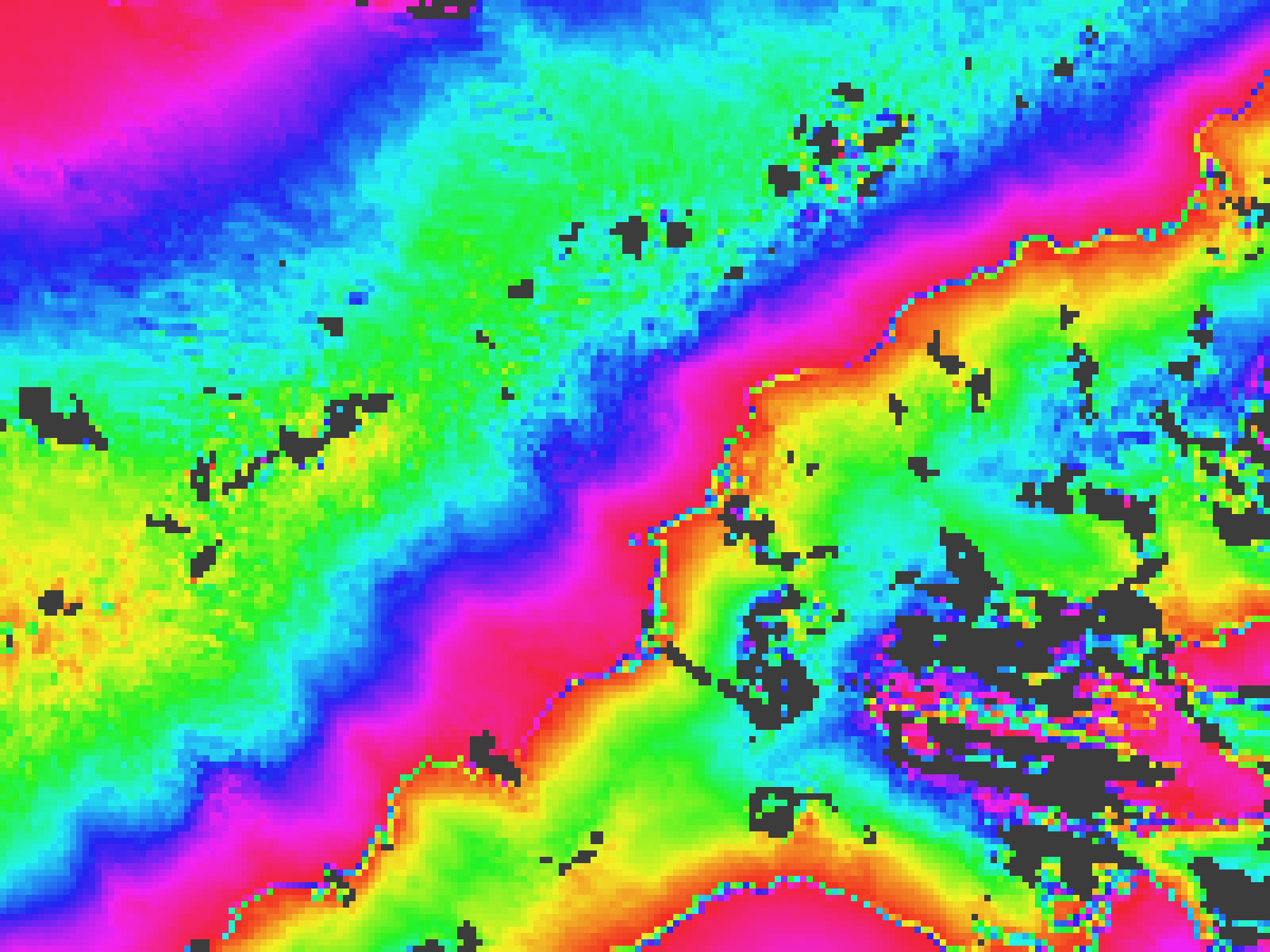 Interferogram over the same area